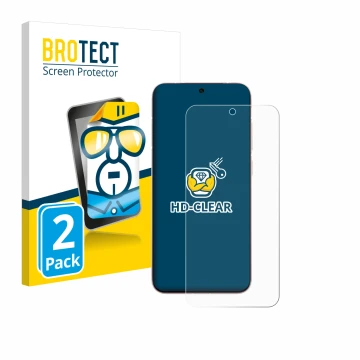 Front side of a product packaging with the brand logo BROTECT. Next to it is the device Vivo X200 Pro mini shown with the corr