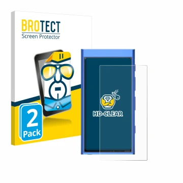 Front side of a product packaging with the brand logo BROTECT. Next to it is the device Hiby Digital M300 shown with the corre