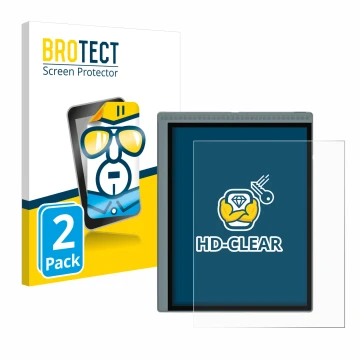 Front side of a product packaging with the brand logo BROTECT. Next to it is the device Bigme B1051C shown with the correspond