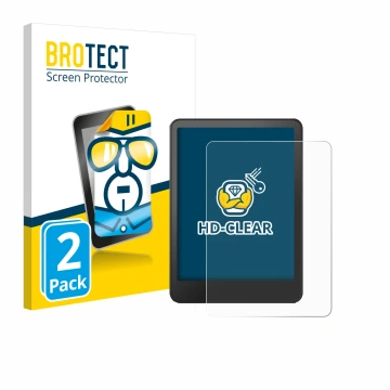 Front side of a product packaging with the brand logo BROTECT. Next to it is the device Amazon Kindle Colorsoft Signature Edit