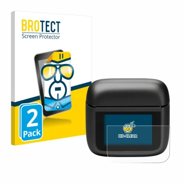 Front side of a product packaging with the brand logo BROTECT. Next to it is the device JBL Tour Pro 3 shown with the correspo