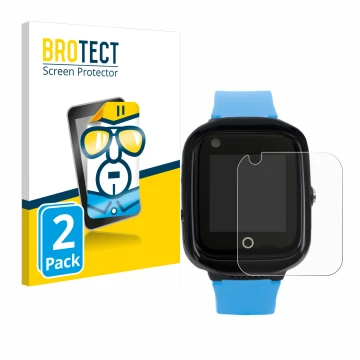 Front side of a product packaging with the brand logo BROTECT. Next to it is the device One2Track Connect NEO shown with the c
