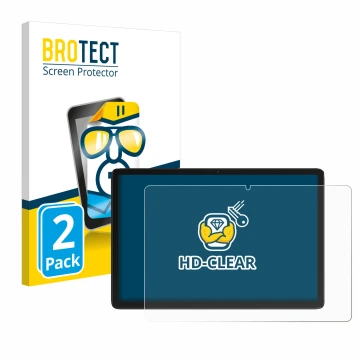 Front side of a product packaging with the brand logo BROTECT. Next to it is the device Feonal D106 10.1