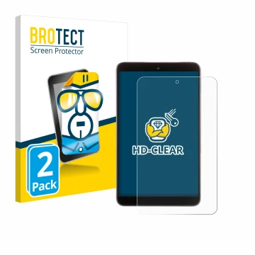 Front side of a product packaging with the brand logo BROTECT. Next to it is the device Nokia T10 (portrait) shown with the co