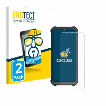 Front side of a product packaging with the brand logo BROTECT. Next to it is the device Sonim XP400 shown with the correspondi