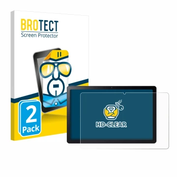 Front side of a product packaging with the brand logo BROTECT. Next to it is the device Acer Iconia Tab P11 shown with the cor