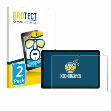 Front side of a product packaging with the brand logo BROTECT. Next to it is the device Doogee U11 shown with the correspondin