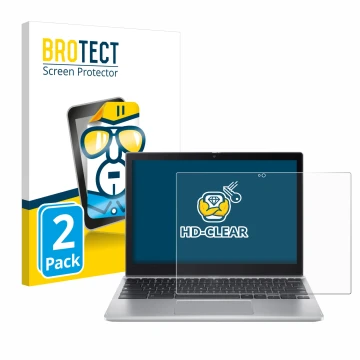 Front side of a product packaging with the brand logo BROTECT. Next to it is the device Acer Chromebook Spin 312 shown with th