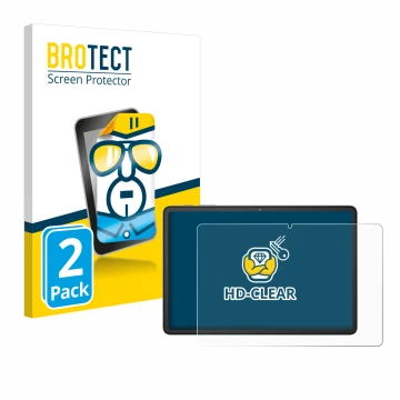 Front side of a product packaging with the brand logo BROTECT. Next to it is the device Blackview Tab 60 10.1