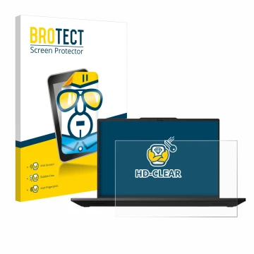 Front side of a product packaging with the brand logo BROTECT. Next to it is the device Lenovo ThinkPad P14s Gen 5 14.5