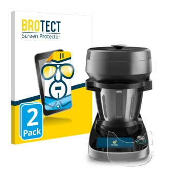 Front side of a product packaging with the brand logo BROTECT. Next to it is the device Cecotec Mambo Victory XL shown with th