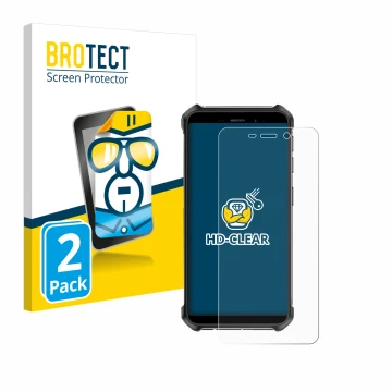 Front side of a product packaging with the brand logo BROTECT. Next to it is the device Ulefone Armor X12 shown with the corre