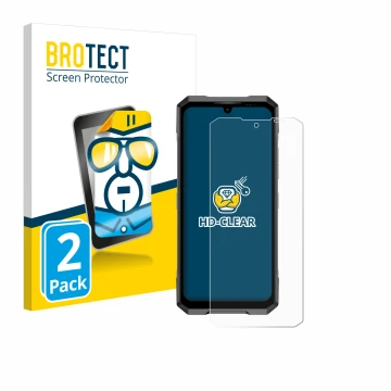 Front side of a product packaging with the brand logo BROTECT. Next to it is the device Doogee Blade GT shown with the corresp