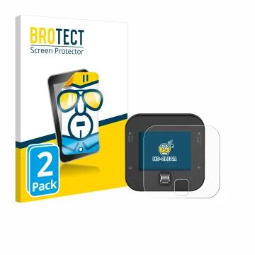 Front side of a product packaging with the brand logo BROTECT. Next to it is the device ISDT Q6 Retro shown with the correspon