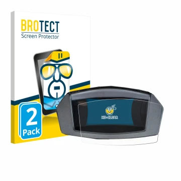 Front side of a product packaging with the brand logo BROTECT. Next to it is the device Yamaha NMAX 125 2024 shown with the co