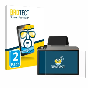 Front side of a product packaging with the brand logo BROTECT. Next to it is the device Sunmi D3 Mini shown with the correspon
