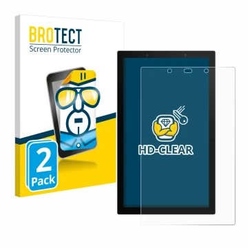 Front side of a product packaging with the brand logo BROTECT. Next to it is the device SONOFF NSPanel Pro 120 shown with the 