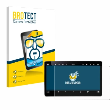 Front side of a product packaging with the brand logo BROTECT. Next to it is the device Skoda Kodiaq RS 13