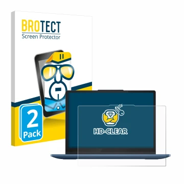 Front side of a product packaging with the brand logo BROTECT. Next to it is the device Lenovo IdeaPad Flex 3i Chromebook 12