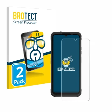 Front side of a product packaging with the brand logo BROTECT. Next to it is the device AGM H Max shown with the corresponding