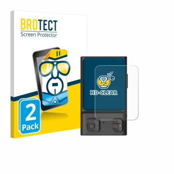 Front side of a product packaging with the brand logo BROTECT. Next to it is the device Hoverair Beacon shown with the corresp