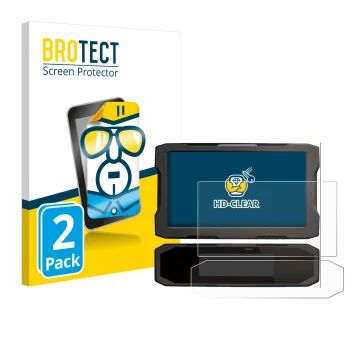 Front side of a product packaging with the brand logo BROTECT. Next to it is the device Honda NT 1100 2021 shown with the corr