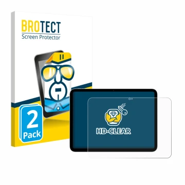 Front side of a product packaging with the brand logo BROTECT. Next to it is the device Apple iPad A16 11