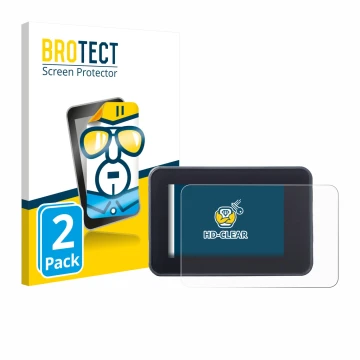 Front side of a product packaging with the brand logo BROTECT. Next to it is the device Yamaha MT-07 2023 shown with the corre