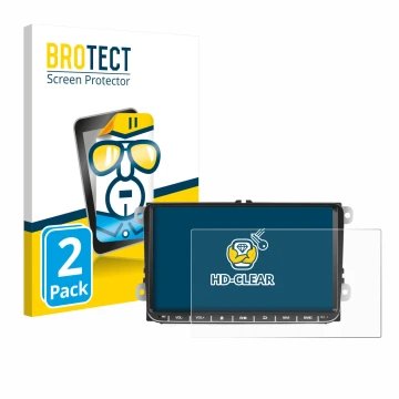 Front side of a product packaging with the brand logo BROTECT. Next to it is the device Essgoo AR9002 shown with the correspon