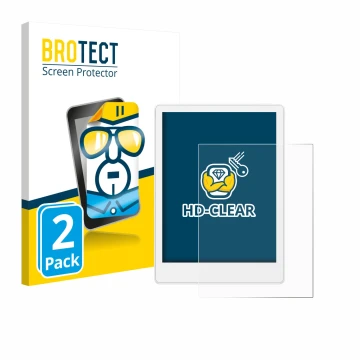 Front side of a product packaging with the brand logo BROTECT. Next to it is the device Meebook M8 7.8