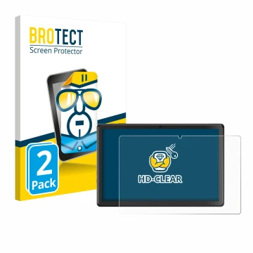 Front side of a product packaging with the brand logo BROTECT. Next to it is the device SGIN T10 Pro 10.1