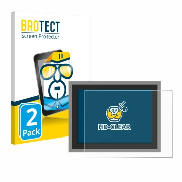 Front side of a product packaging with the brand logo BROTECT. Next to it is the device Megger MFT-X1 shown with the correspon