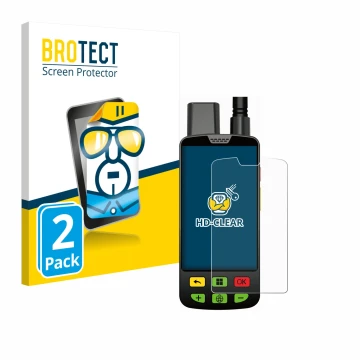 Front side of a product packaging with the brand logo BROTECT. Next to it is the device Aduro Locit GPS shown with the corresp