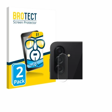 Front side of a product packaging with the brand logo BROTECT. Next to it is the device Samsung Galaxy A26 5G Enterprise Editi