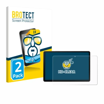 Front side of a product packaging with the brand logo BROTECT. Next to it is the device Samsung Galaxy Tab S10 FE WiFi shown w