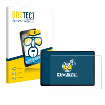 Front side of a product packaging with the brand logo BROTECT. Next to it is the device Samsung Galaxy Tab S10 FE+ WiFi shown 