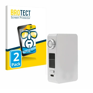 Front side of a product packaging with the brand logo BROTECT. Next to it is the device Lost Vape Centaurus M200 shown with th