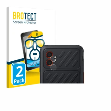 Front side of a product packaging with the brand logo BROTECT. Next to it is the device Samsung Galaxy XCover 7 Pro (ONLY Came