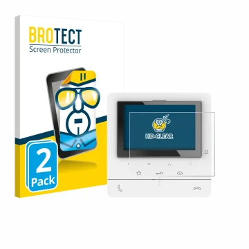 Front side of a product packaging with the brand logo BROTECT. Next to it is the device Biticino 344672 shown with the corresp