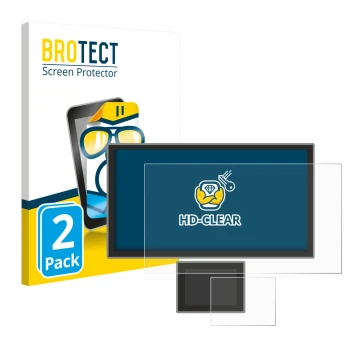 Front side of a product packaging with the brand logo BROTECT. Next to it is the device Icom IC-7760 shown with the correspond