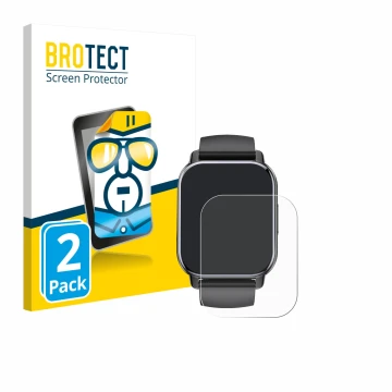 Front side of a product packaging with the brand logo BROTECT. Next to it is the device Poounur T80 1.95