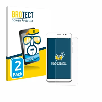 Front side of a product packaging with the brand logo BROTECT. Next to it is the device Pax CCV Fly A77 shown with the corresp