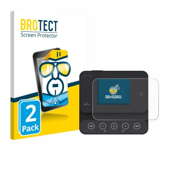 Front side of a product packaging with the brand logo BROTECT. Next to it is the device ISDT K2Zip shown with the correspondin