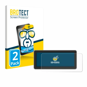 Front side of a product packaging with the brand logo BROTECT. Next to it is the device Vantrue Nexus 4 Pro shown with the cor