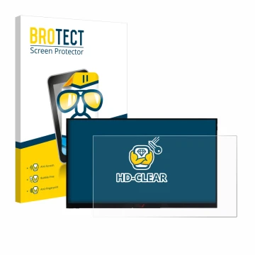 Front side of a product packaging with the brand logo BROTECT. Next to it is the device Verbatim PMT-15 shown with the corresp