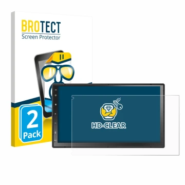 Front side of a product packaging with the brand logo BROTECT. Next to it is the device Atoto A5LG2B7T 7