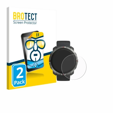 Front side of a product packaging with the brand logo BROTECT. Next to it is the device Polar Grit X2 shown with the correspon