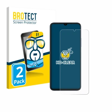 Front side of a product packaging with the brand logo BROTECT. Next to it is the device Huawei Nova Y61 shown with the corresp