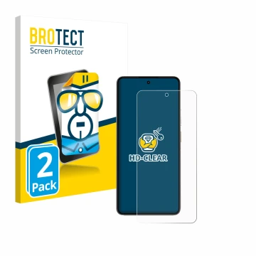 Front side of a product packaging with the brand logo BROTECT. Next to it is the device realme P3 5G shown with the correspond