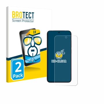 Front side of a product packaging with the brand logo BROTECT. Next to it is the device Vivo X200 FE shown with the correspond